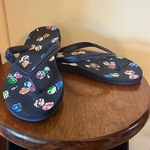 Ladies Coach flops flops, navy, size 7-8